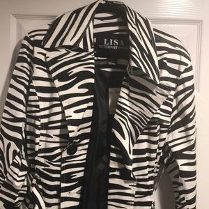 Zebra print trench coat